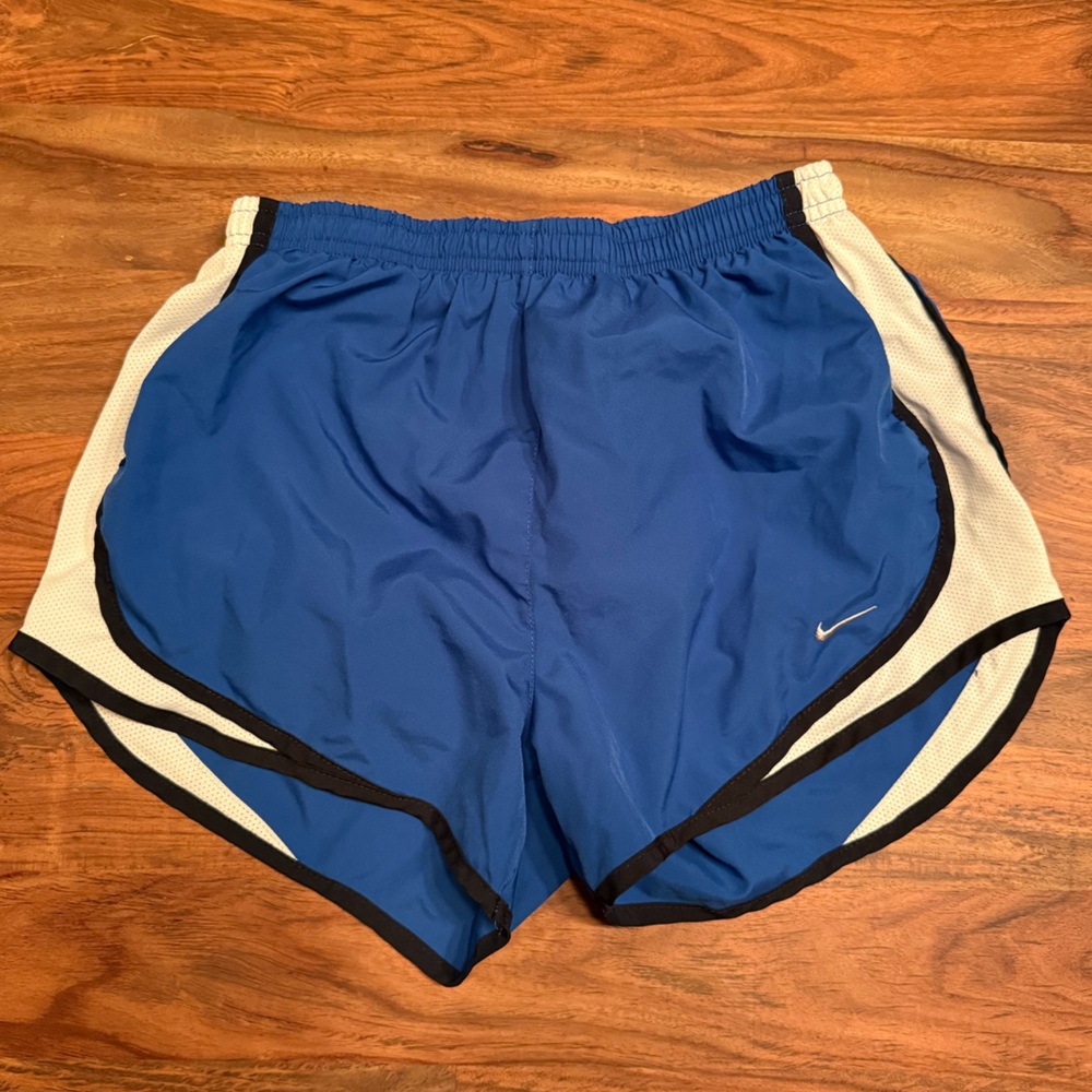Nike Dri-Fit Blue Athletic Shorts with Black & White Trim